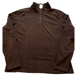North Face Womens Fleece Jacket Size XL Brown 1/4 Zip Pullover Hiking Athleisure